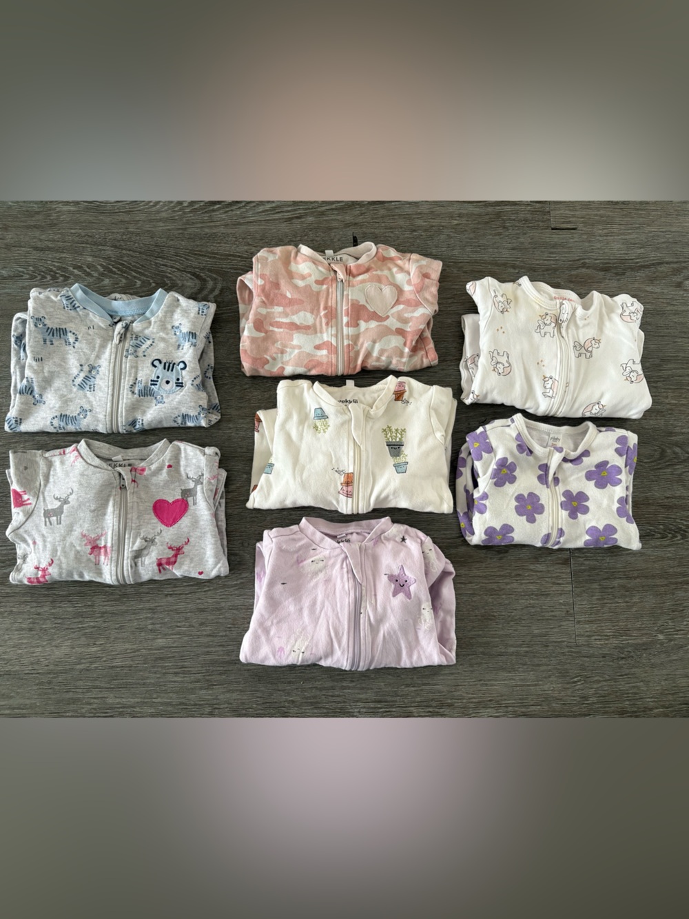 Pekkle bundle of 7 pajamas 3 months